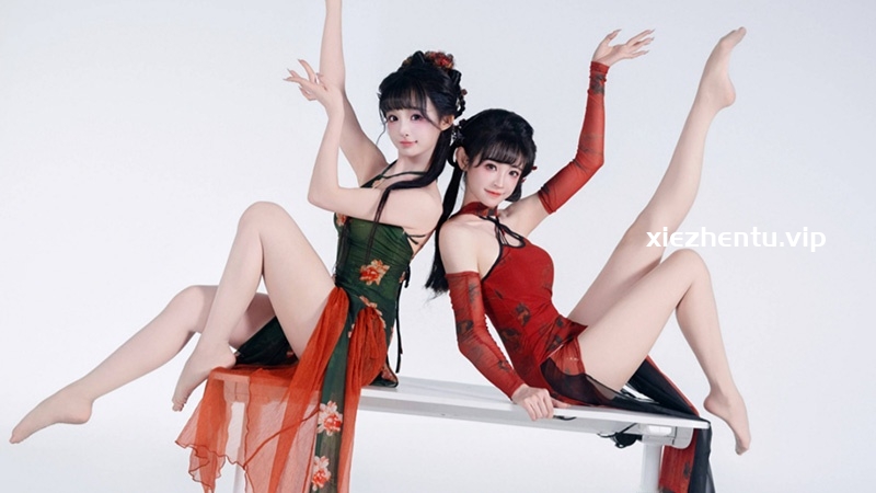 B站UP主 紫颜-小仙紫 晓丹小仙女儿 双倍旗袍舞蹈4K版-让人受不了