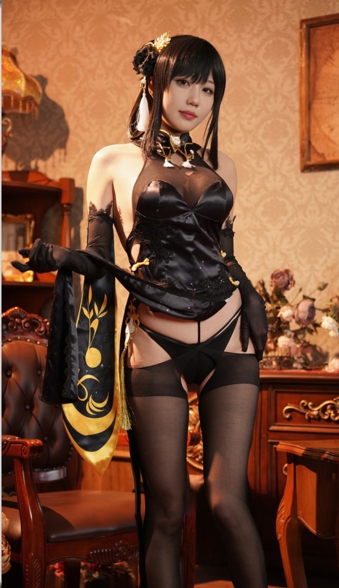 无影喵喵Ghost 镇海黑旗袍-作品推荐-漫拍社