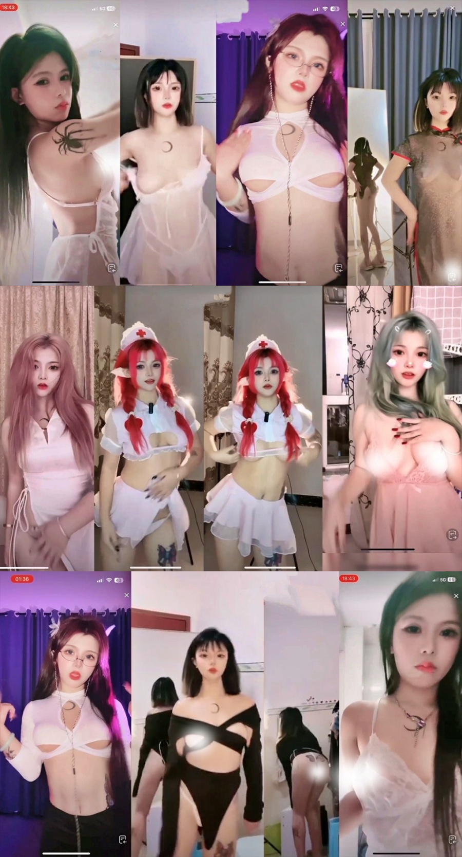 【抖音主播】 前妻 直播大尺度走光整活跳舞 丁字距汝 半球抖抖抖！(11V3.8G27分)-值得一看-漫拍社