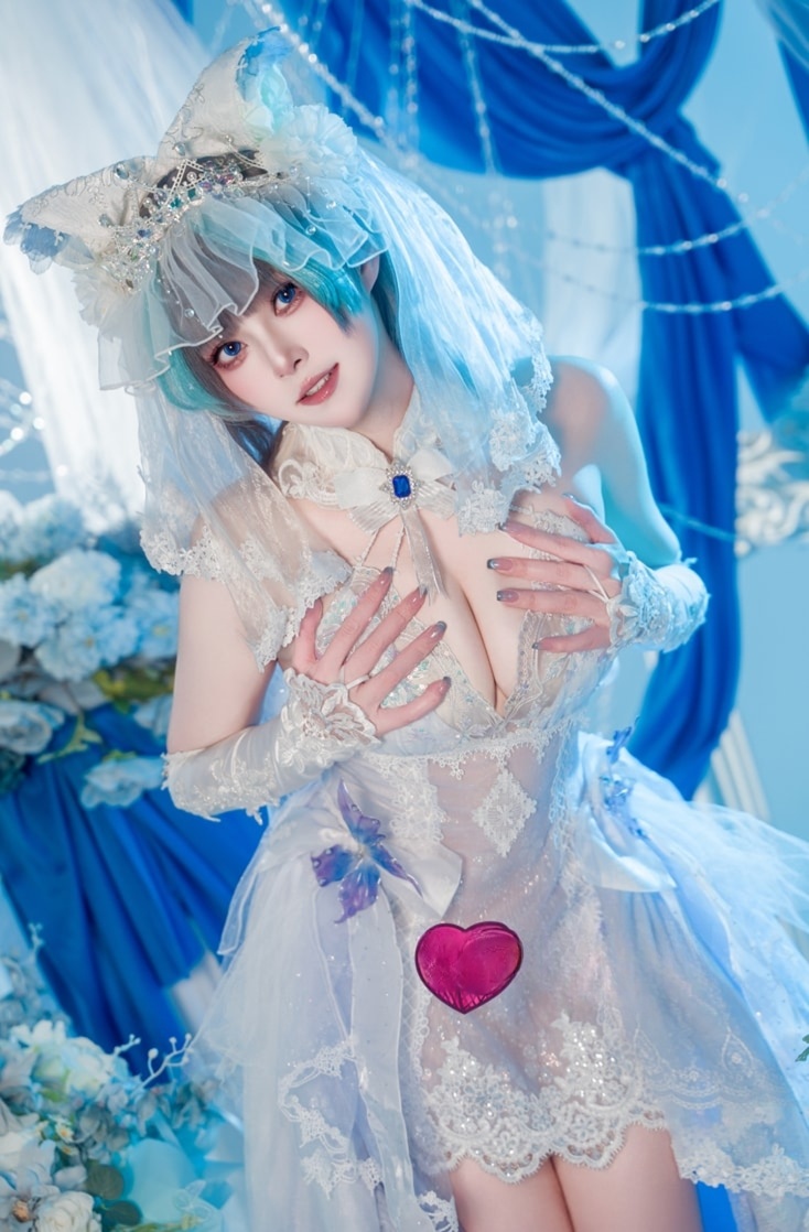 Natsuko夏夏子 – 碧蓝航线 柴郡婚纱-性感美女-漫拍社