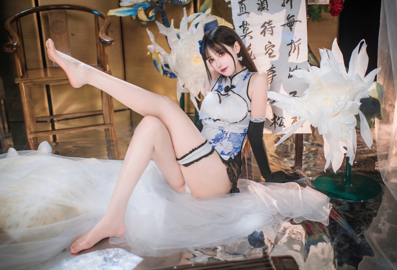 羽生三未 – 艳娘幻梦谭 瓶儿 青花瓷旗袍-非常赞