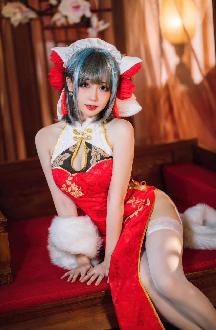 焖焖碳 碧蓝航线-柴郡新春旗袍-非常赞-漫拍社