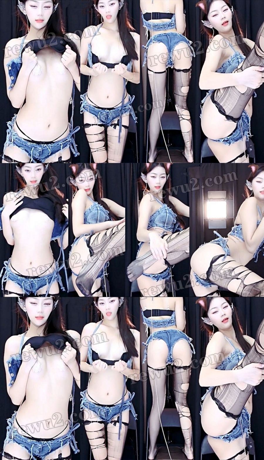 【网易CC】苏棠 付费群定制跳舞 汝贴丁字 黑色丝袜牛仔短裤！原版无水印(1V5分495M)-超级漂亮-漫拍社